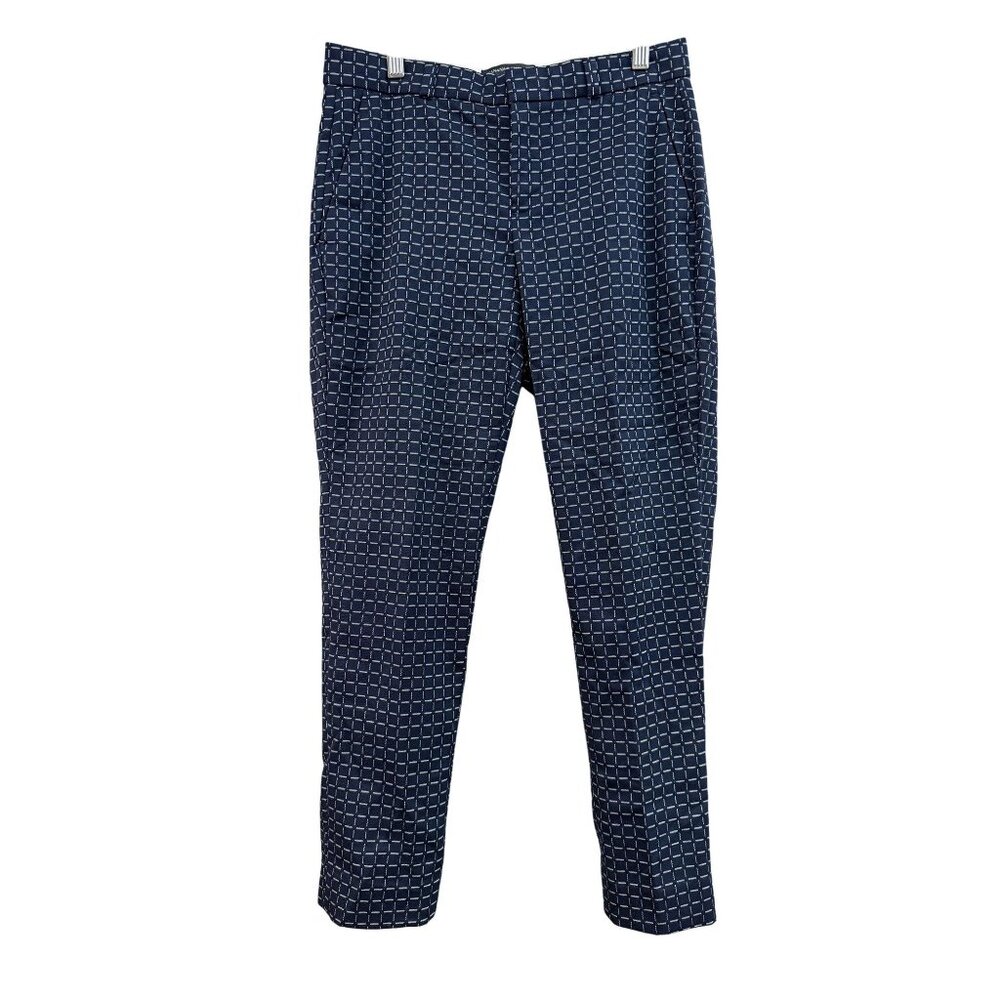 Banana Republic Avery Slim Fit Navy Windowpane Pants Womens Size 0